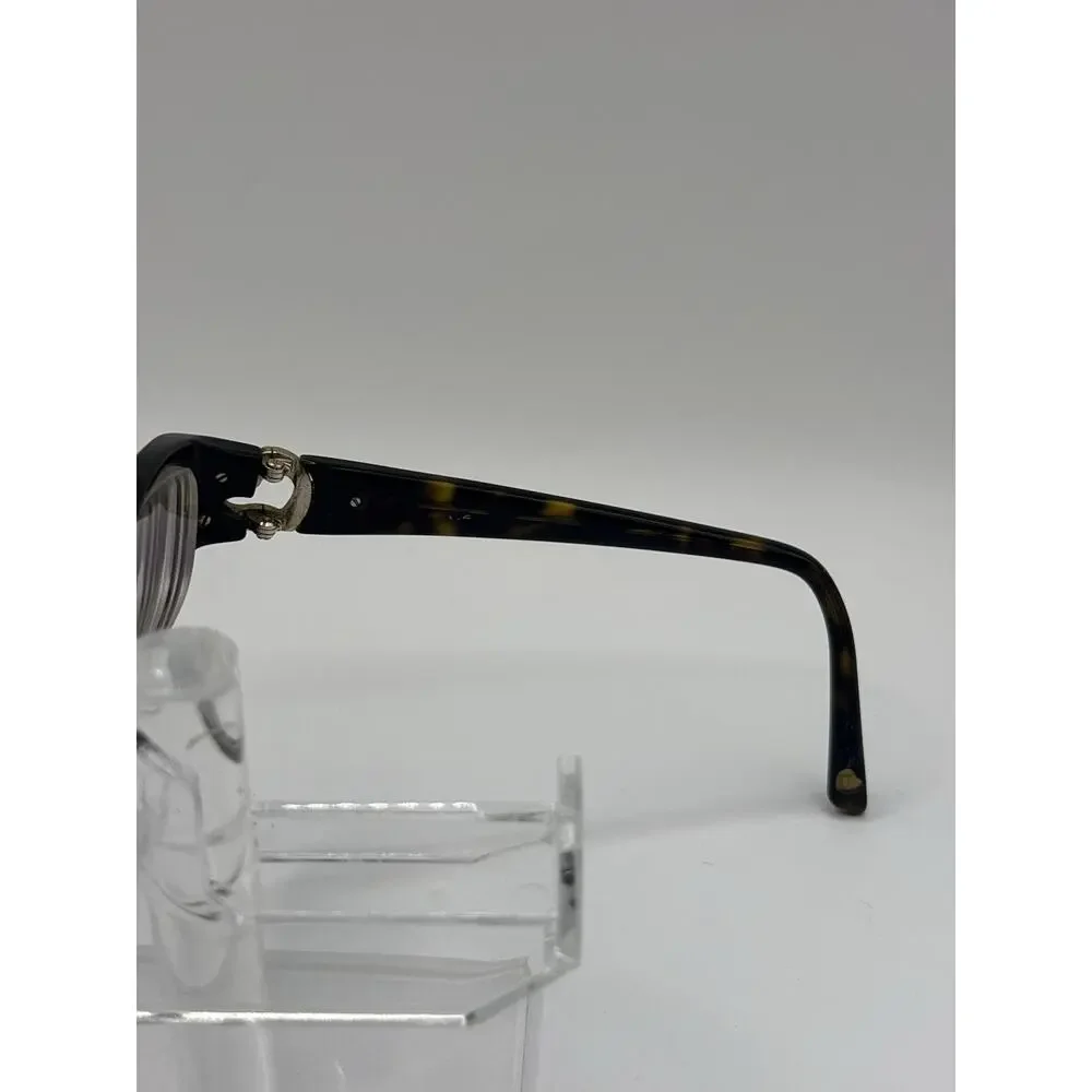 Bebe Womens Eyeglasses Tortoise Brown Gold Embellished Rectangle Frames 140